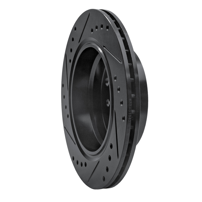 BMW 320I Brake Rotor (1) - Rear Right - R1 Concepts - Drilled & Slotted - Black - `96-`05